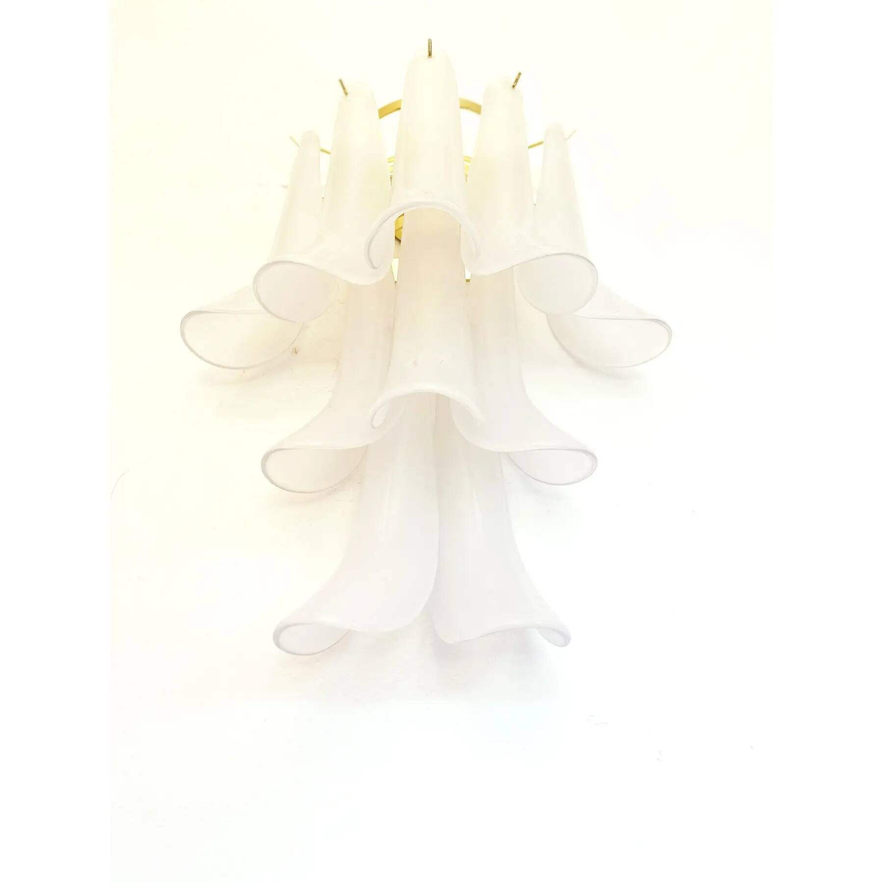 Contemporary Frosted “Selle” Murano Glass Wall Sconce in Mazzega Style