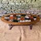 Table basse ovale vintage en céramique