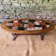 Table basse ovale vintage en céramique