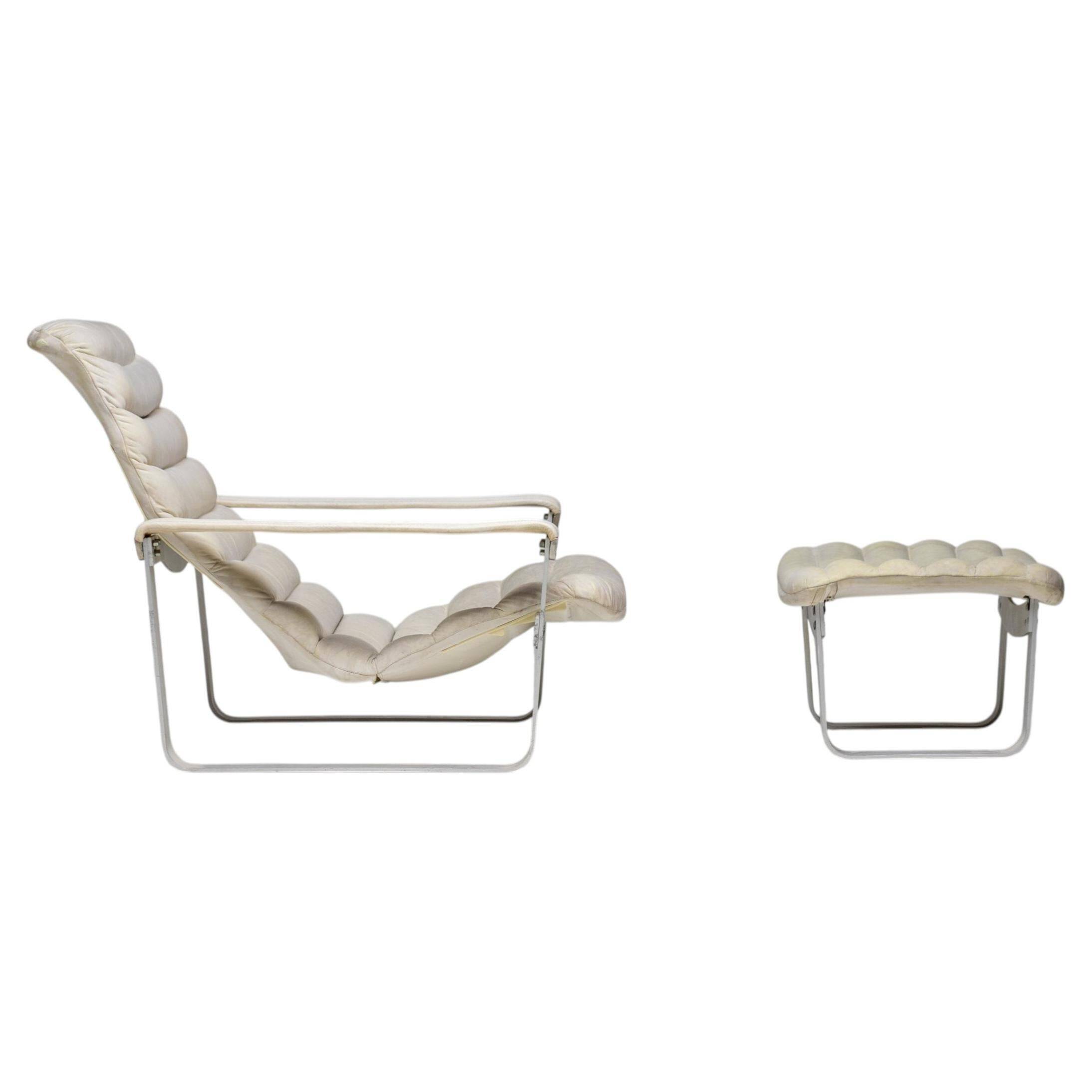 Ilmari Lappalainen "Pulkka" Lounge Chair and Ottoman, Finland, 1966