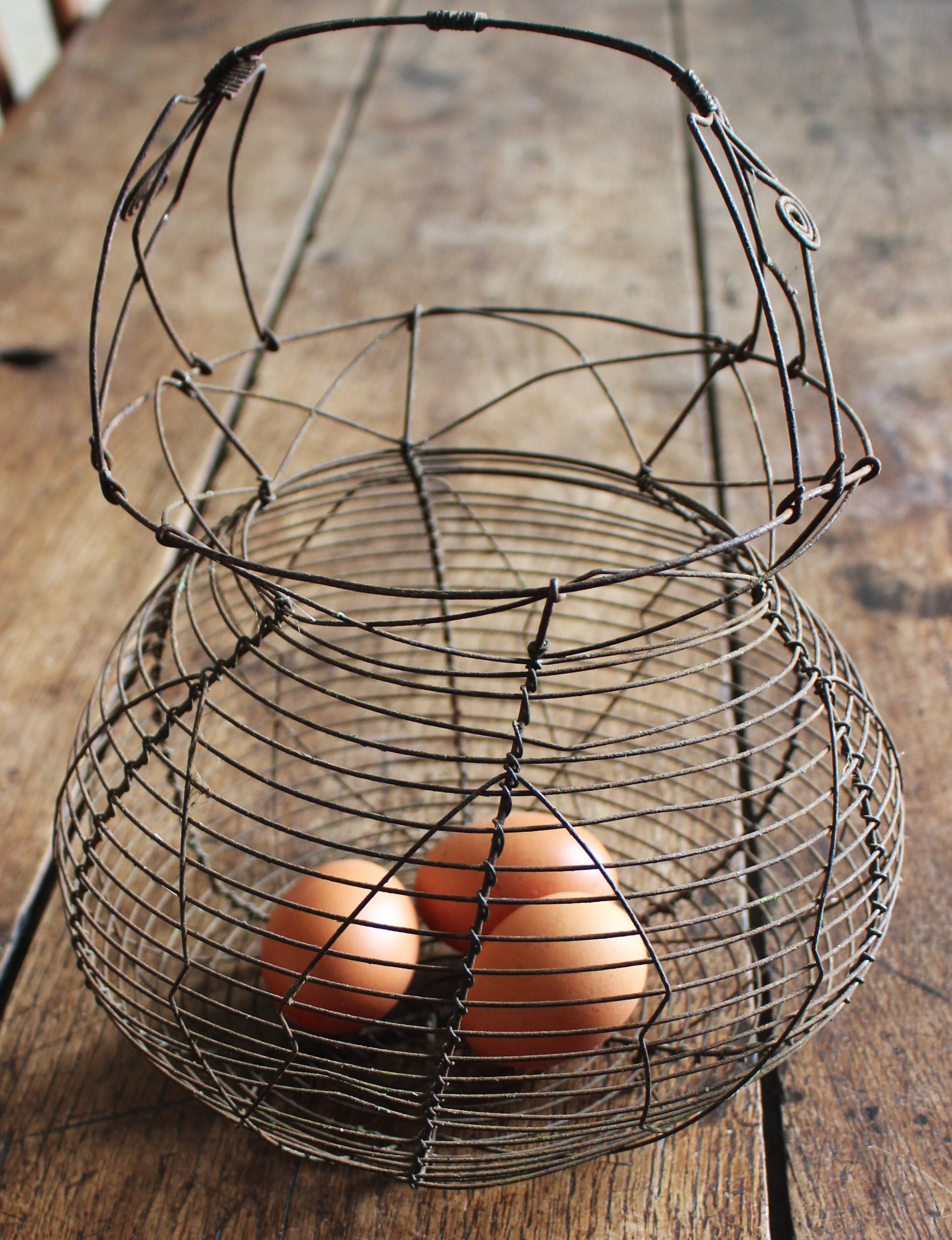 Wire basket salad eggs handle decorations