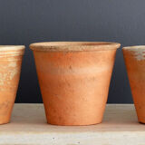 5 old terracotta pots