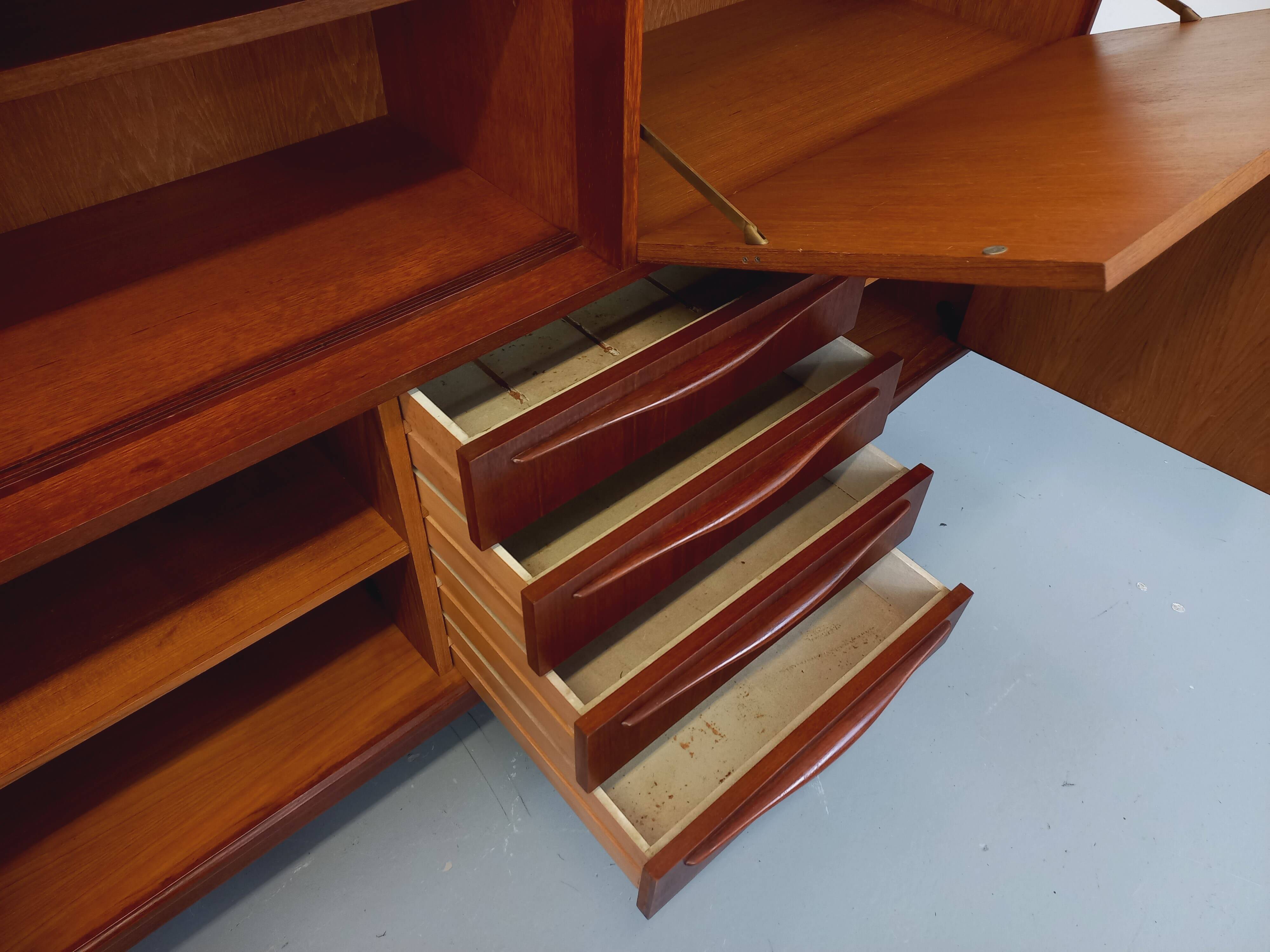 Vintage Scandinavian high sideboard in teak from the 50s and 60s