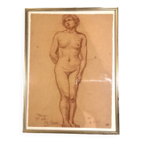 Nude academic sanguine woman, original signed work