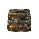 Mid Century Solid Abstract Brutalist Bronze front Door Handle 1960