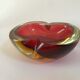 Ashtray sommerso red doubled yellow