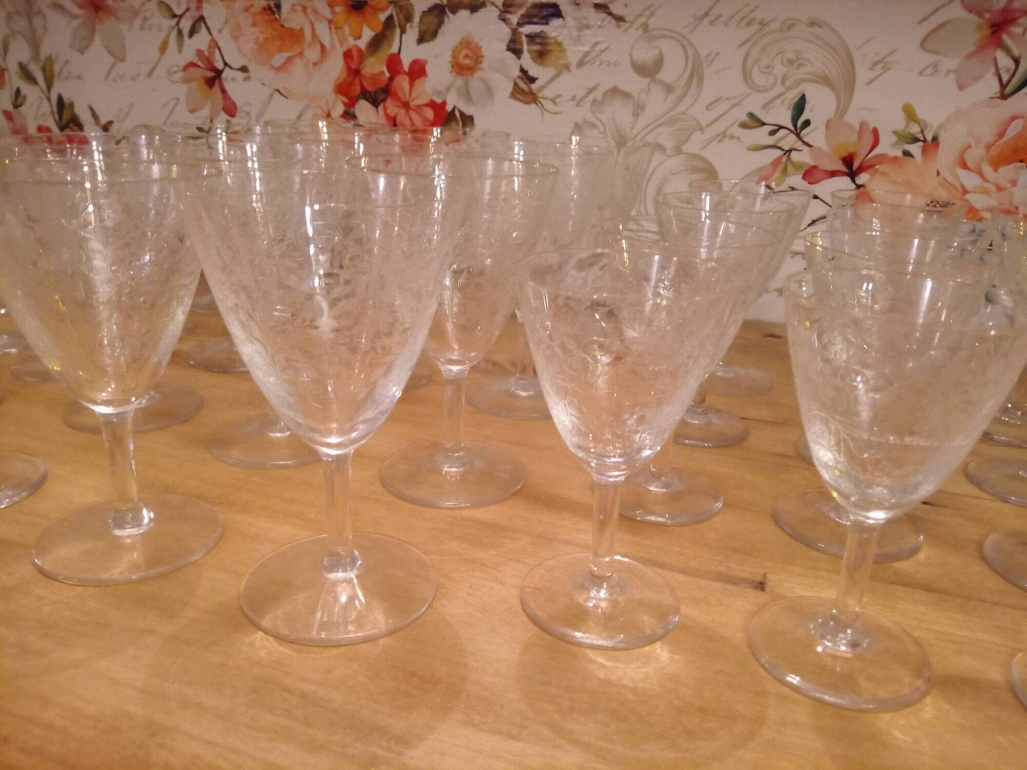 Set of 36 old crystal glasses