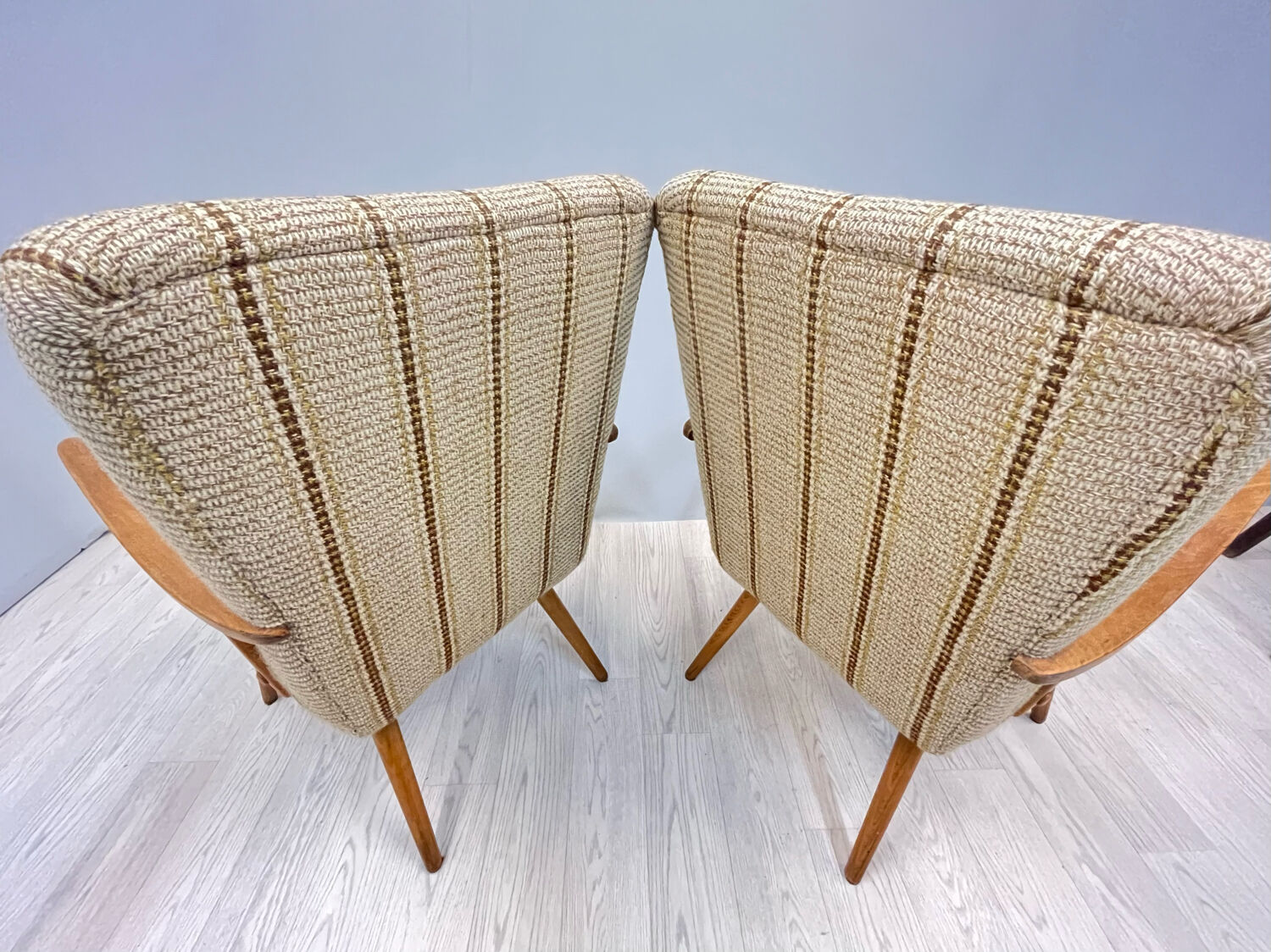 A pair vintage Cocktail chairs with stripes