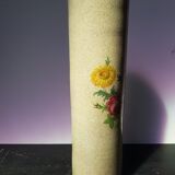 Old Vase Enamelled Sandstone Scroll Painting Decoration Vintage Flowers