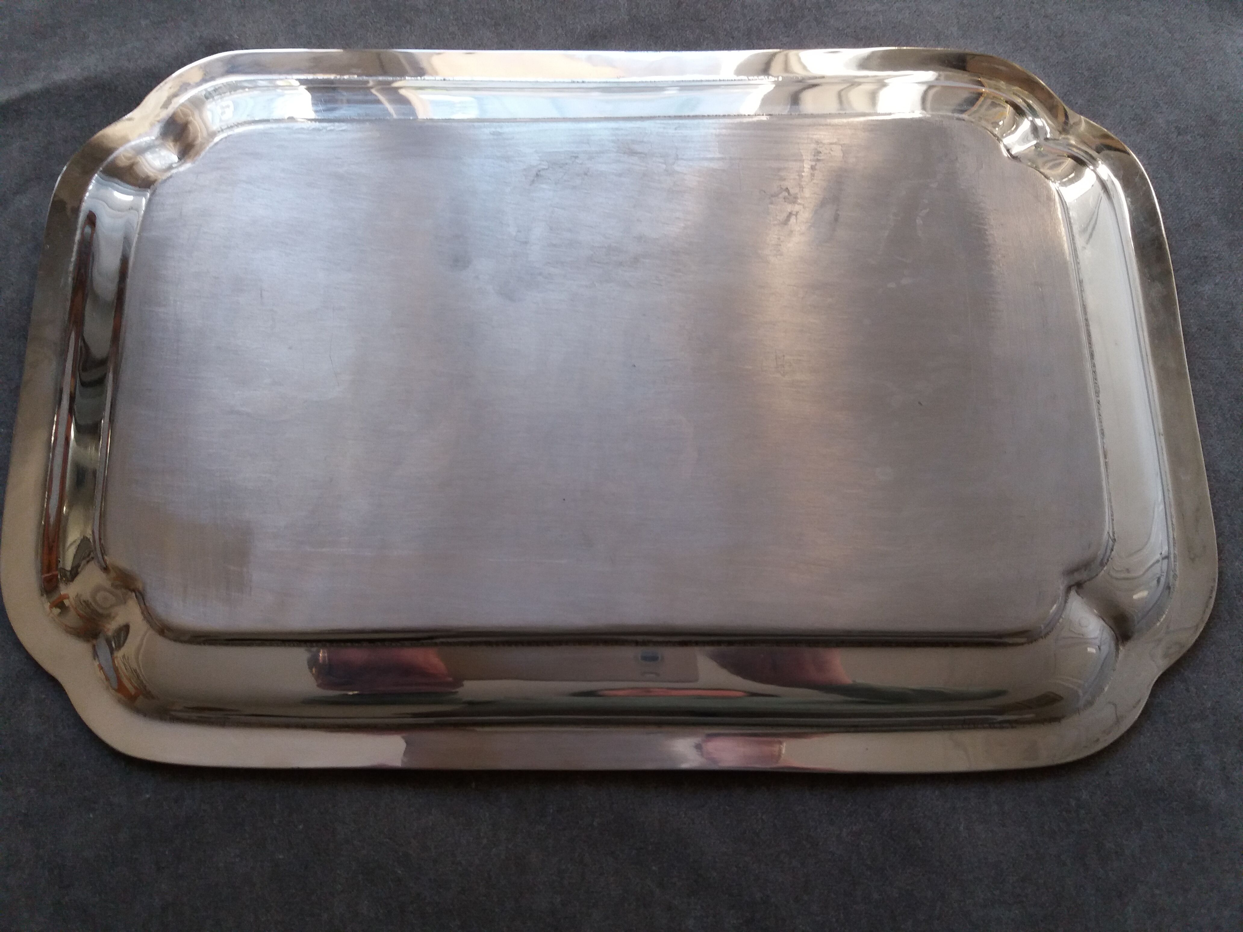 Small rectangular silver metal top