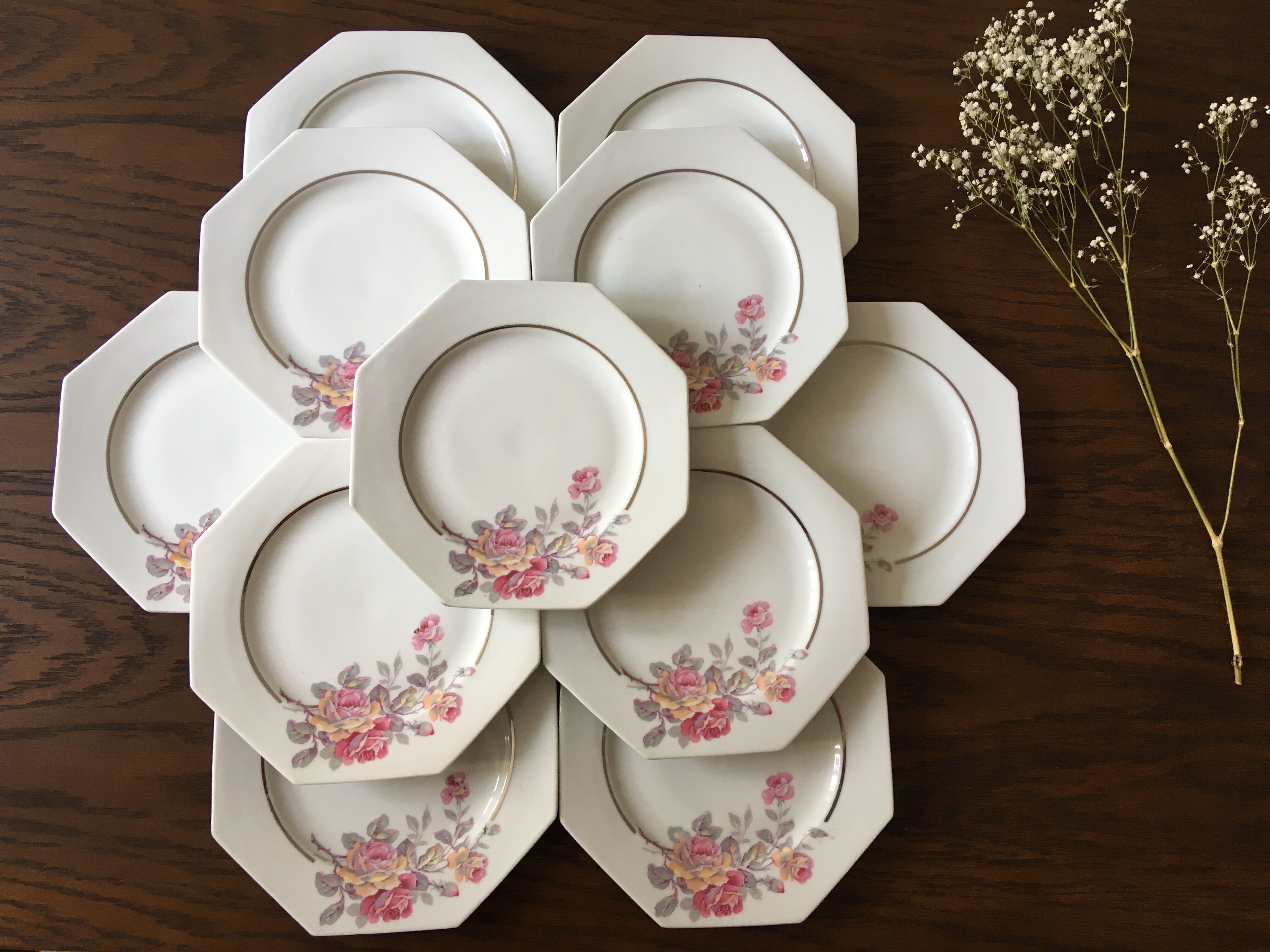 Set of 14 old porcelain plates