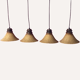 Set of 4 "cork" hanging lamps, 1960s