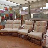 Dark brown rattan living room