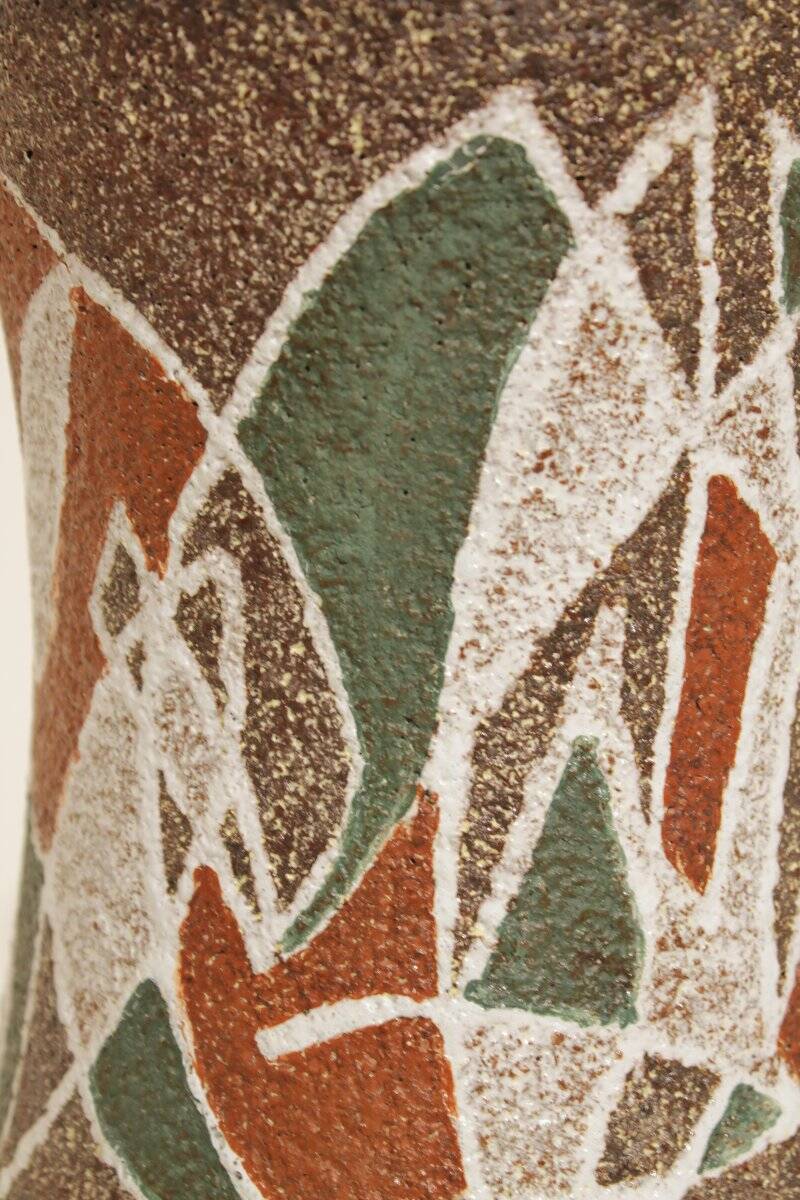 Vase with modernist/primitive art decoration - Accolay pottery