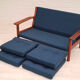 Canapé scandinave entièrement rénové, années 70, laine de meubles, teck