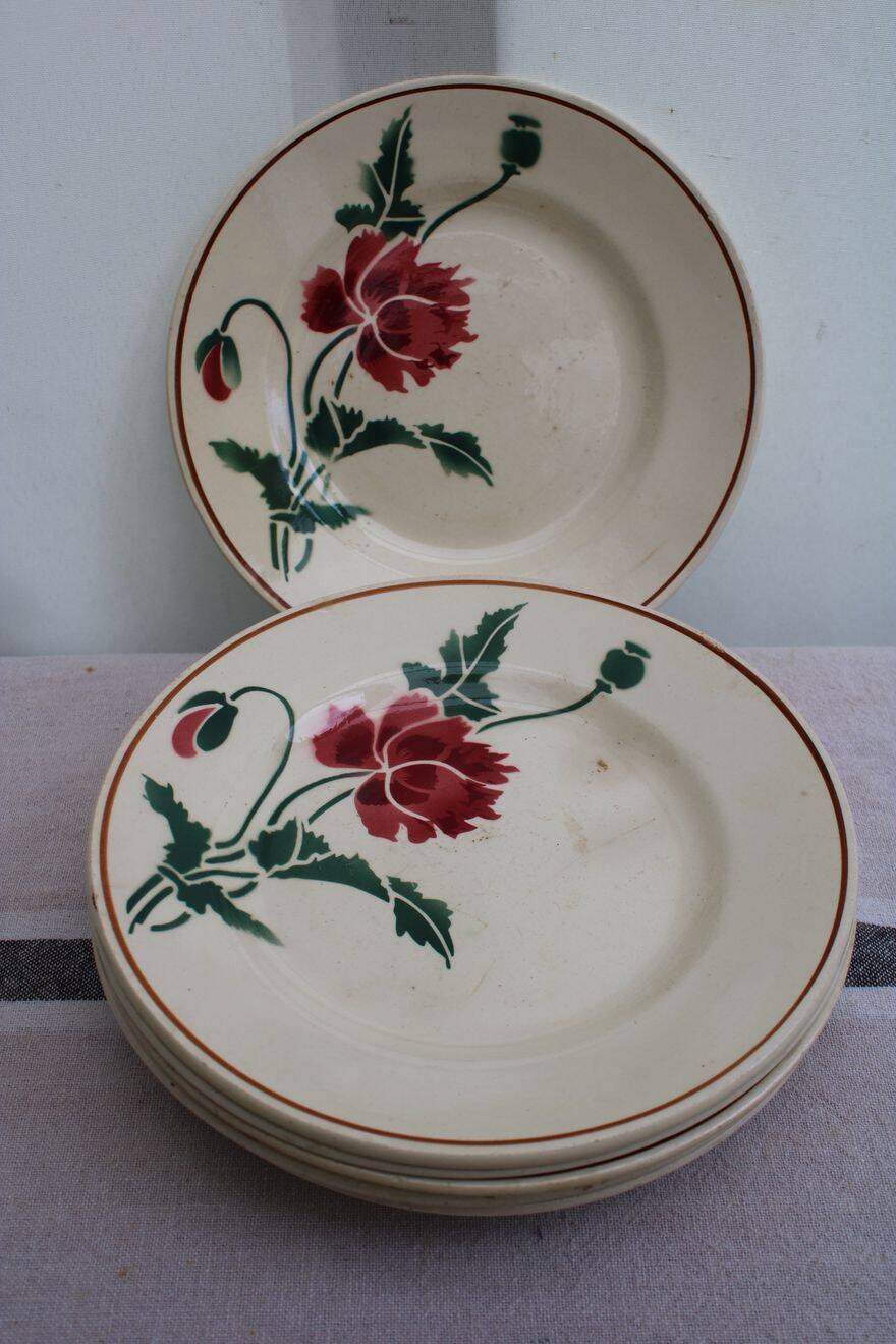 Set of 6 ceramic dessert plates