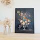 Antique painting on wood - bouquet of flowers
