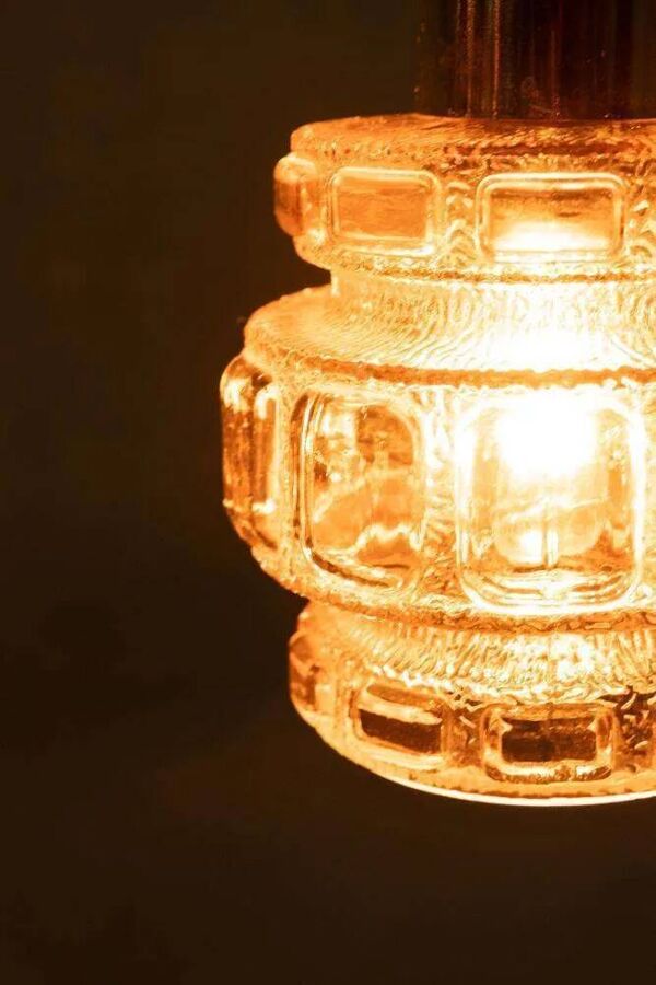 Suspension en verre vintage années 60/70, suspension en verre Suède