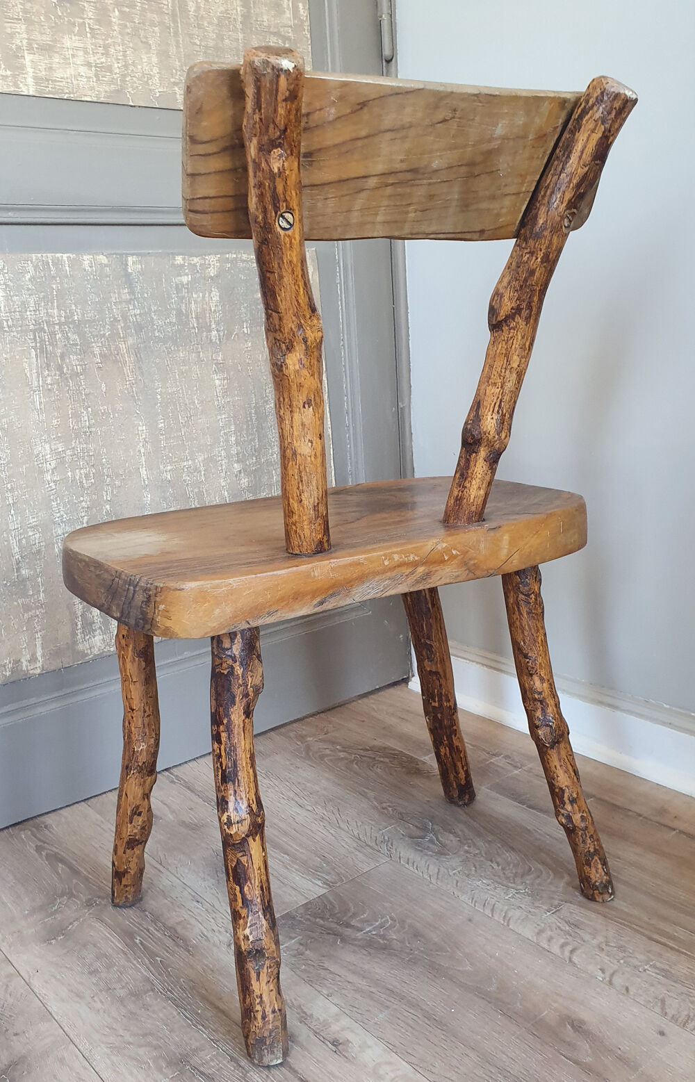 Tree trunk chair, brutalise, vintage