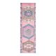1970s Vintage Turkish Oushak Handmade Wool Cotton Pink Runner Rug 89x299