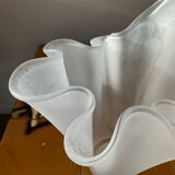 Vintage handkerchief vase in frosted glass