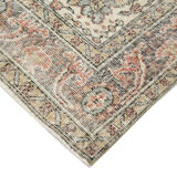 Turkish hand-knotted distressed 1970s beige carpet 178 cm x 305 cm