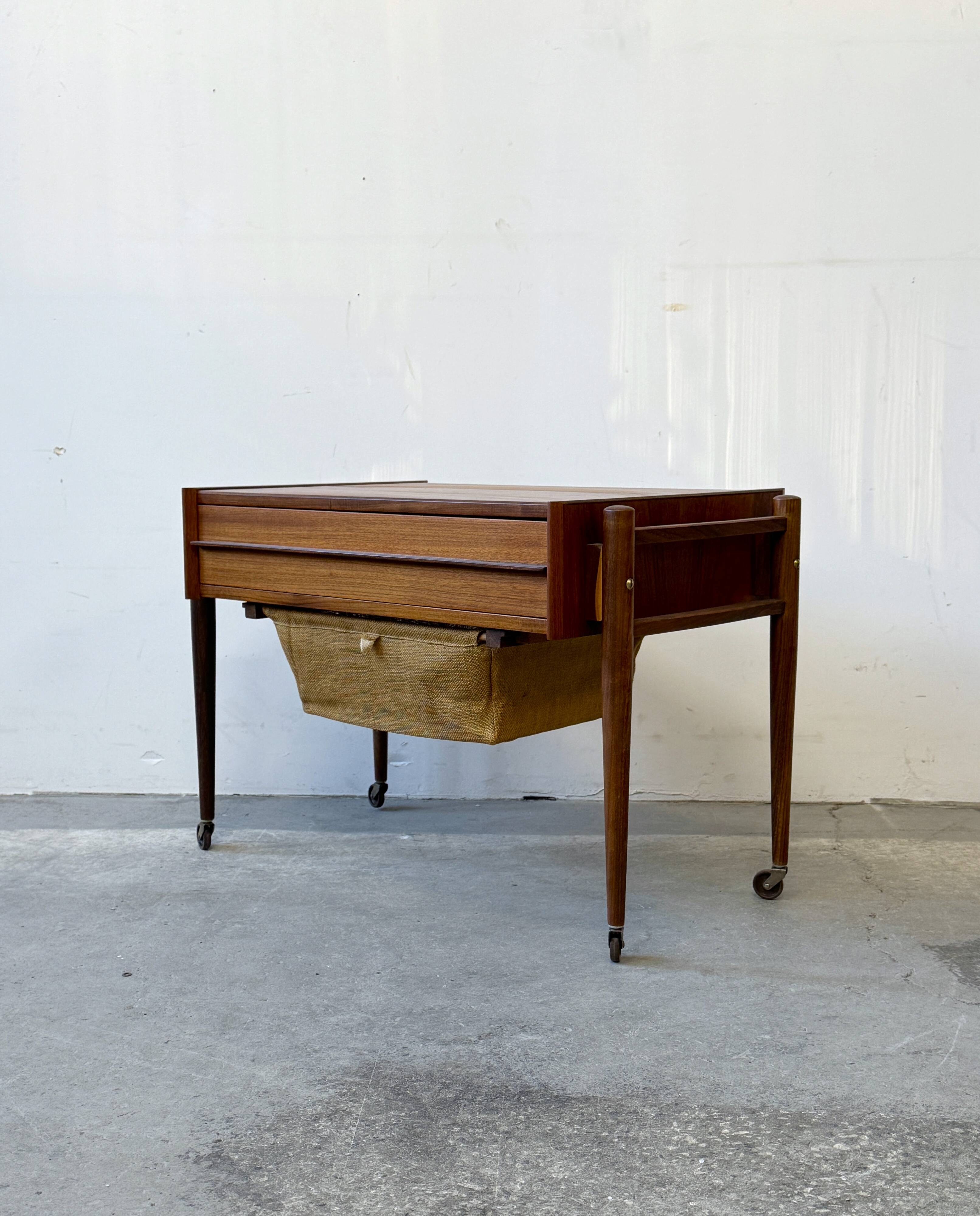 Mobile sewing table, N. Simonsen, Denmark 1960s, mid-century, vintage