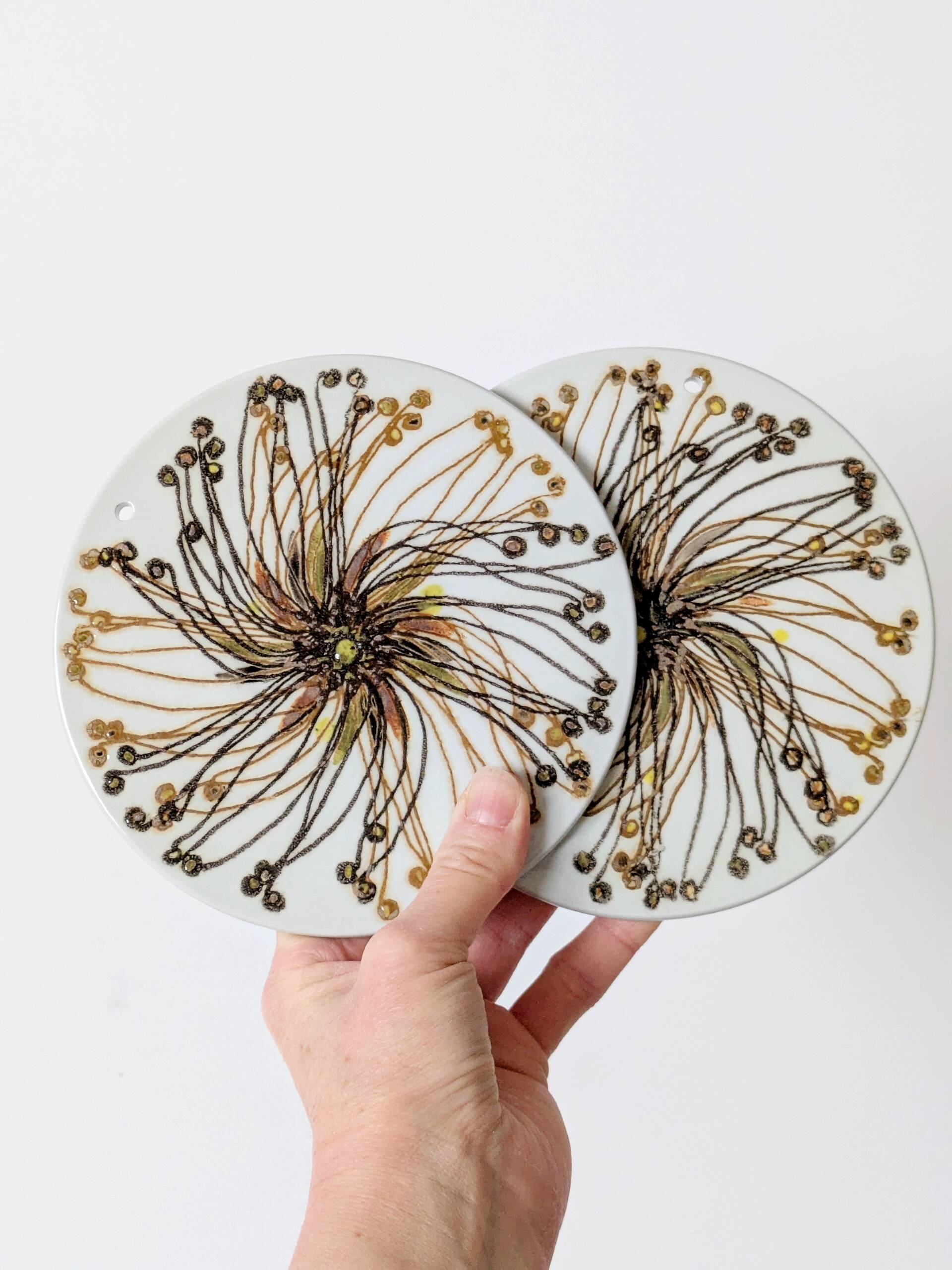 Set of 2 Royal Copenhagen trivets, Denmark, 1970s