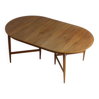 Table à manger ovale en teck par Oswald Vermaercke, Belgique 1962