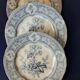 Assiettes en faïence anglaise. 19ème.  Grosvenor China