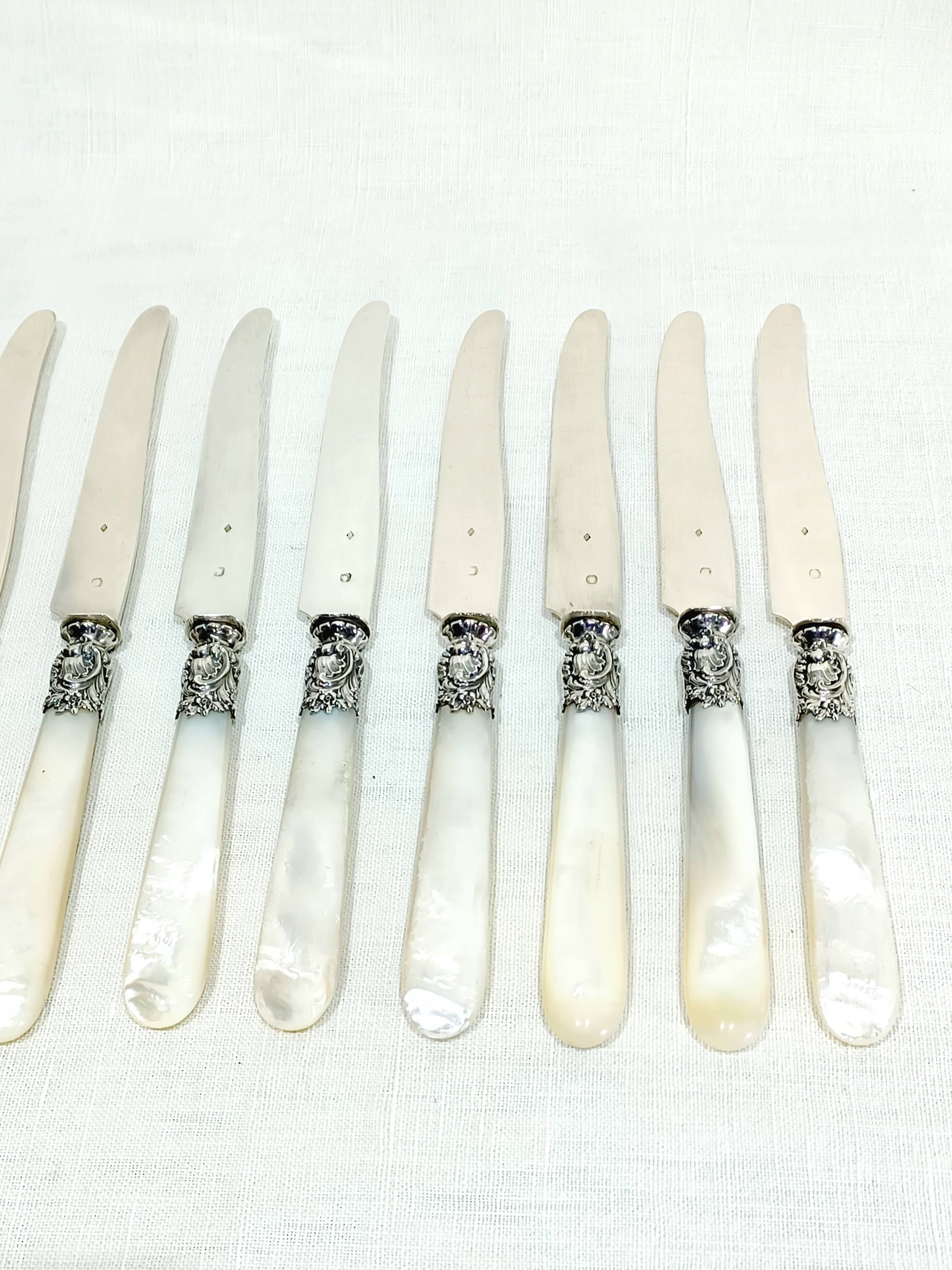 Paul Canaux et Cie – 13 Silver and Mother-of-Pearl Knives
