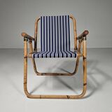 Bamboo and brass folding chairs, Italy, 1960s