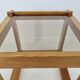 Scandinavian bedside table or side table in pine and smoked glass, 1980