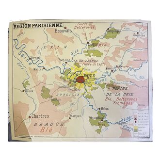 Carte scolaire Paris et région parisienne 1950 Montmorillon