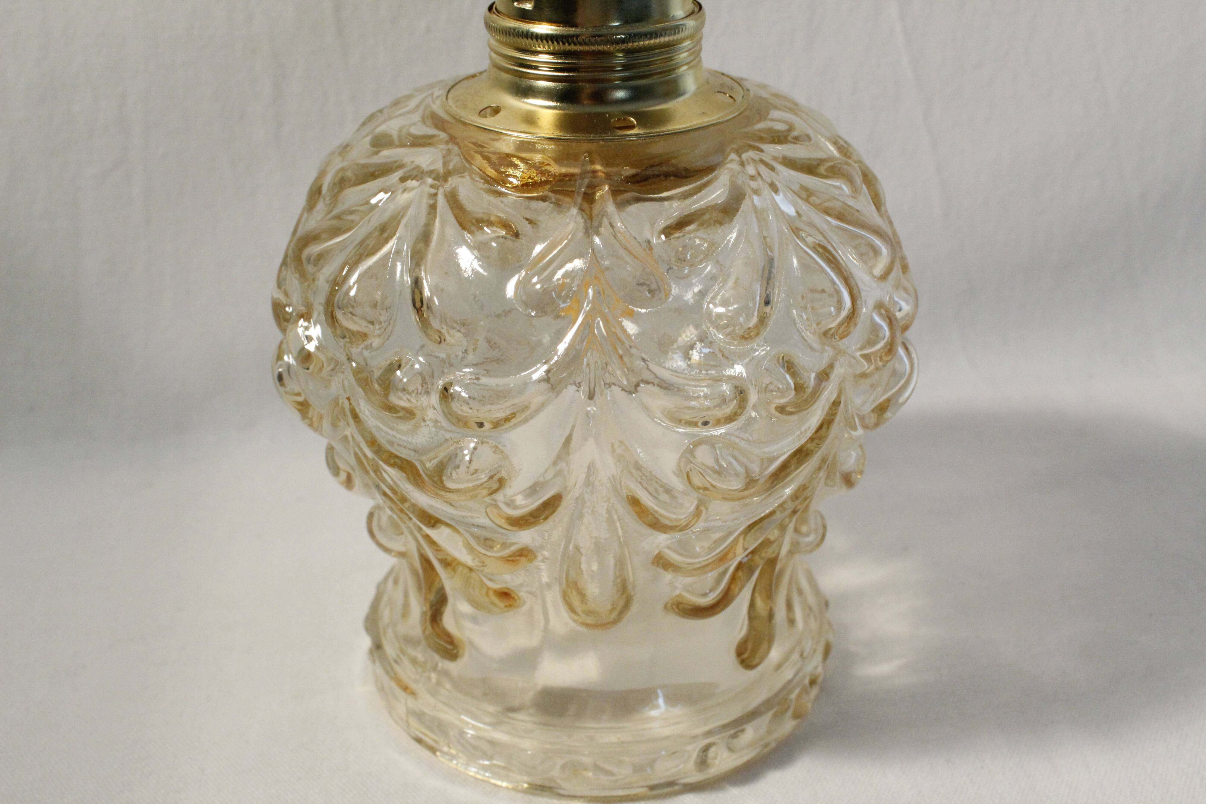 Vintage globe tulip walker amber glass, restored electricity