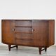 Buffet Art Déco en noyer foncé et laiton