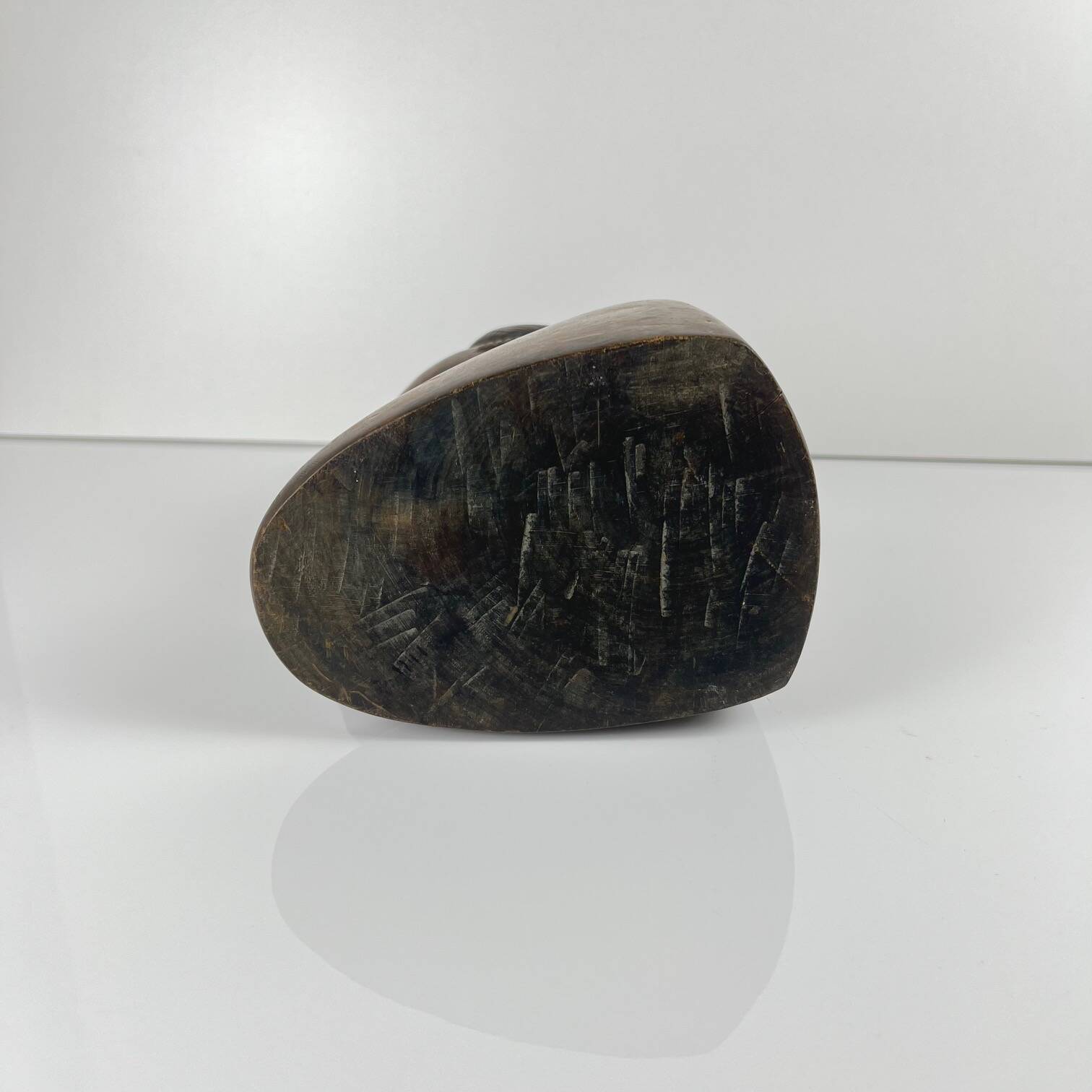 Hand-carved female bust in black wood, Baoulé style, 1960/90