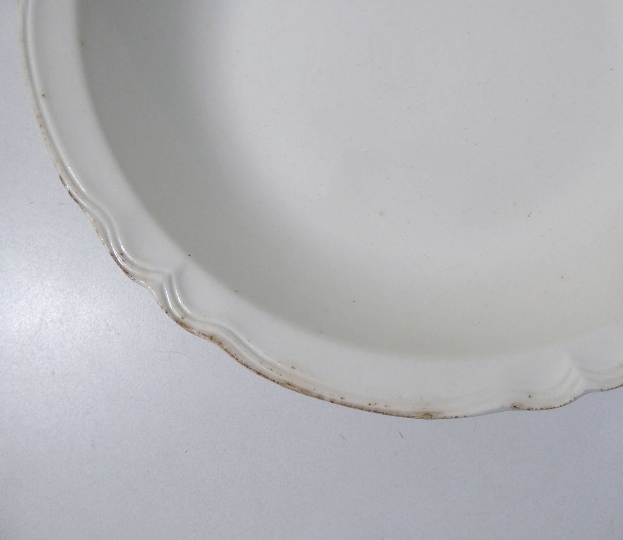 large deep vegetable dish Digoin Sarreguemines cream white