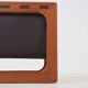 Danish double magazine holder in teak and leather by Salin Møbler, 1970s