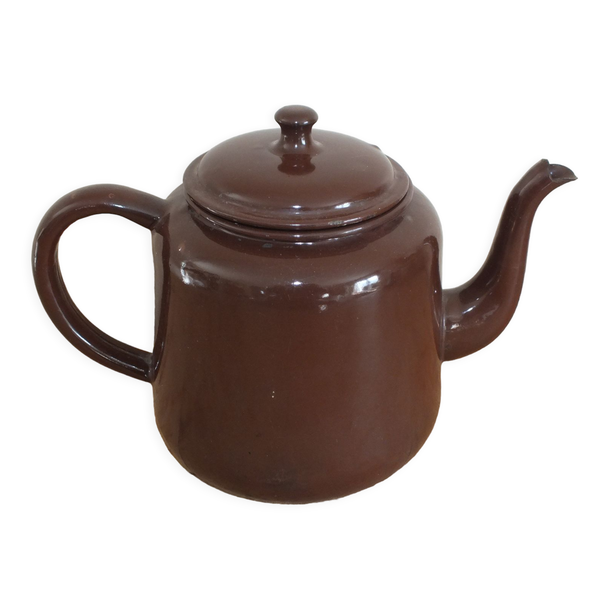 Brown enamelled coffee maker