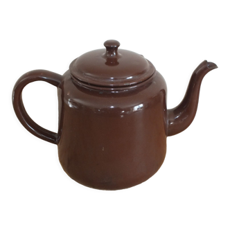 Cafetière émaillée marron