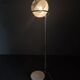 Italian Chrome Floor Lamp Glass Globe, Lenci Style, 1970s