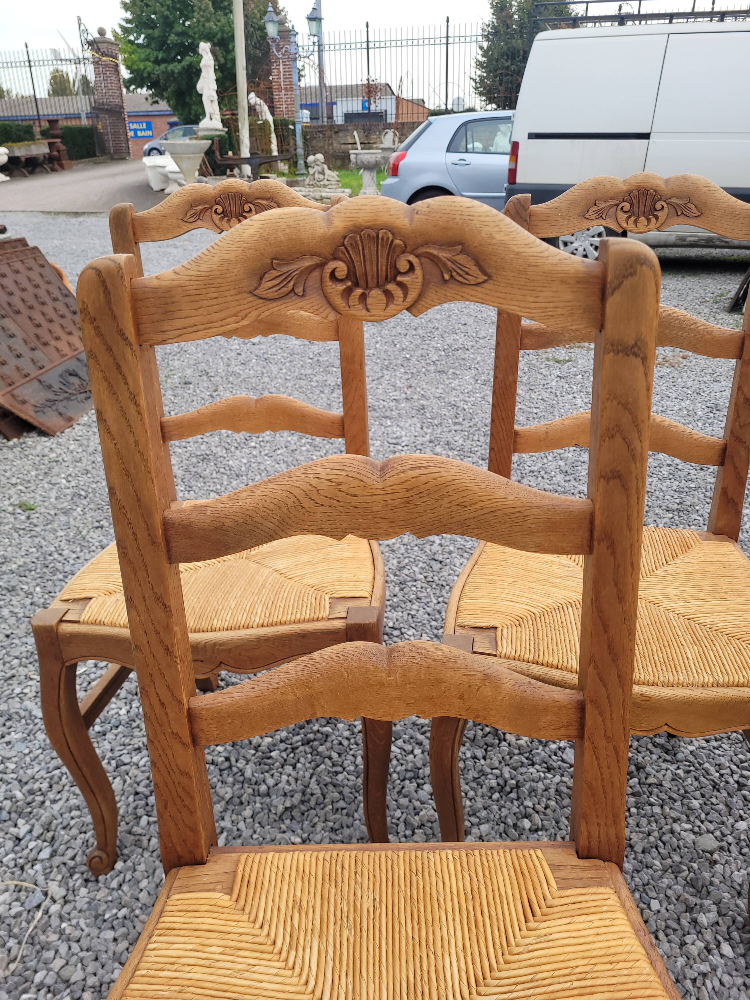 6 Louis XV style oak chairs