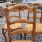 6 Louis XV style oak chairs