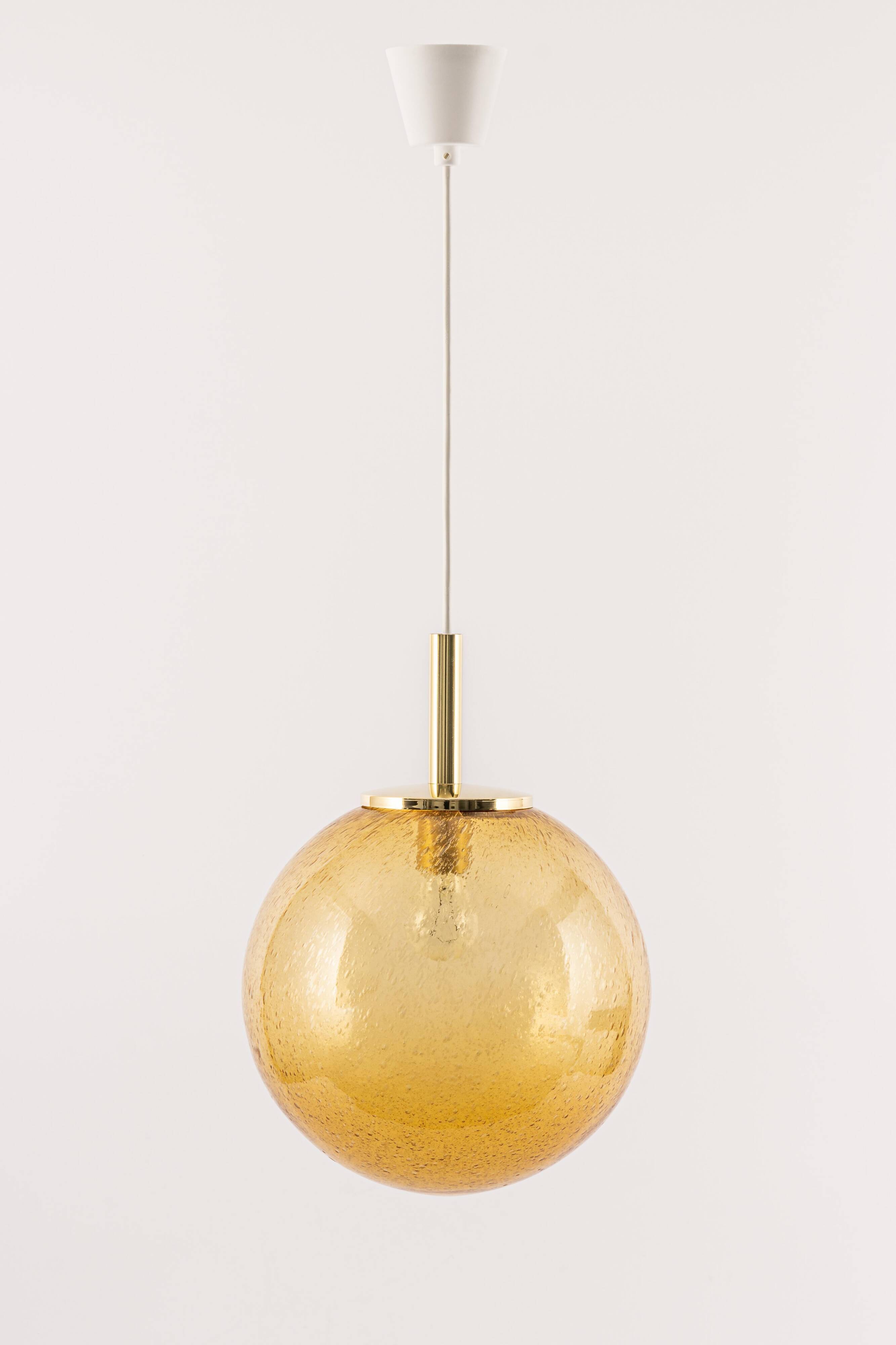 Murano ball pendant light by Doria, Germany, 1970s