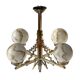 1930's brass and nickel Art Deco chandelier