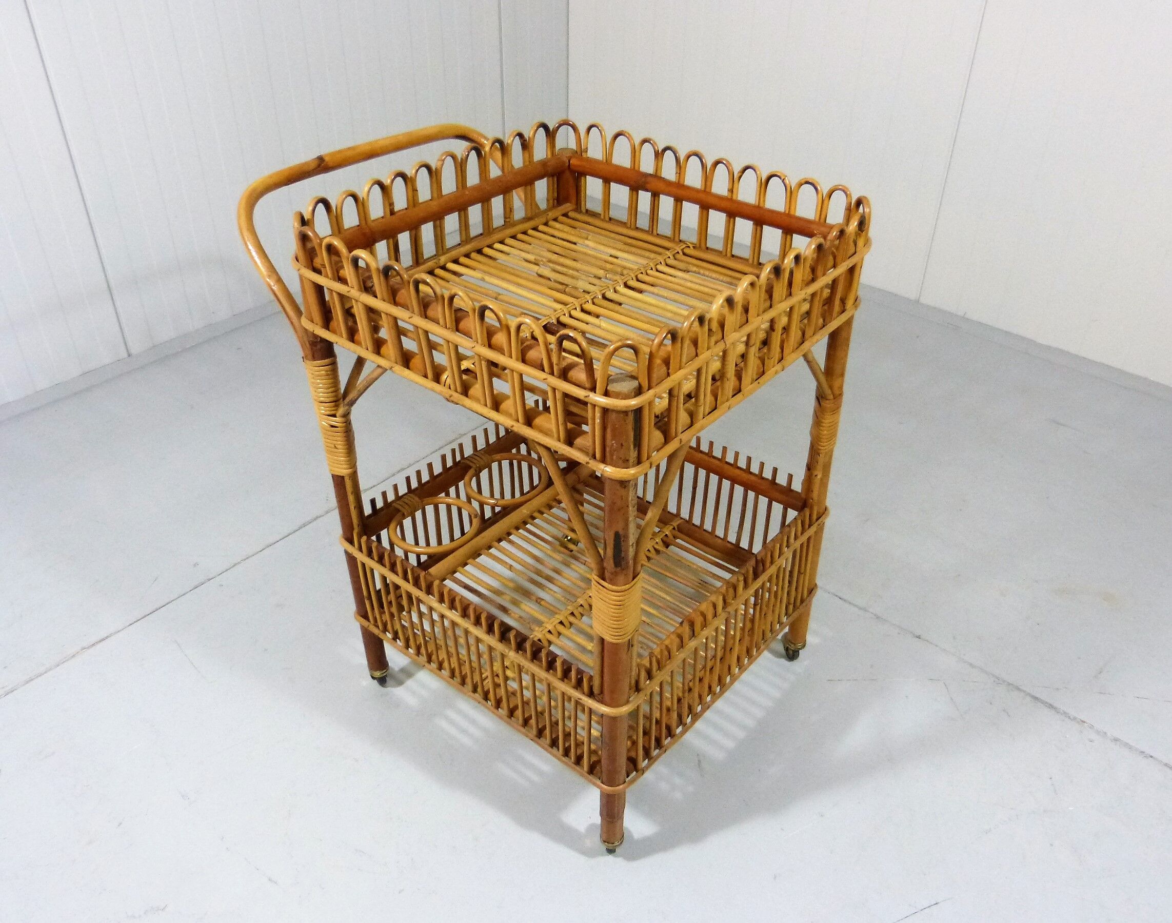 Rattan serving table 1950/60