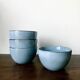 Set of 4 blue ceramic bowls