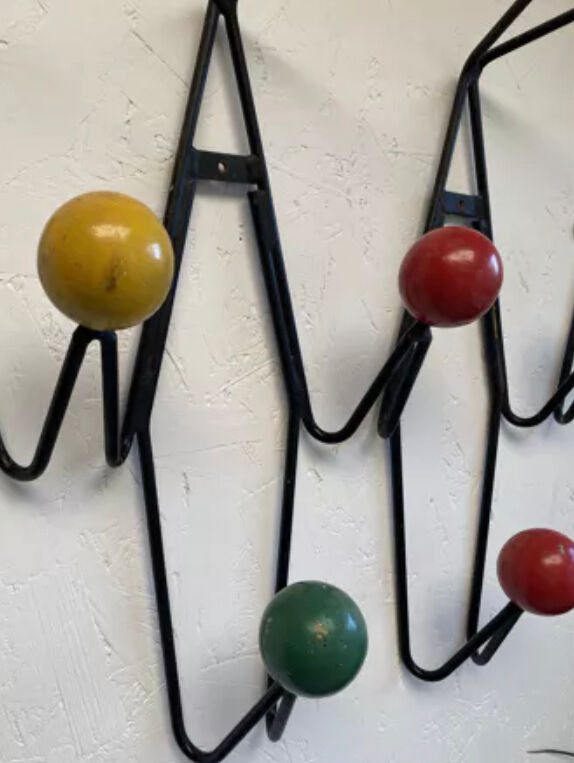 Wall coat rack creation Dupré-Hauser in Montreuil 1958