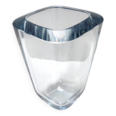Vase en verre épais et transparent de Strombergshyttan, Suède